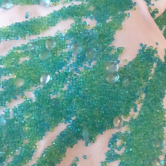 NWT Y2K Beaded Burst Fireworks Asymmetrical One-Shoulder Body Con Shelf Bra Top - Picture 9 of 10